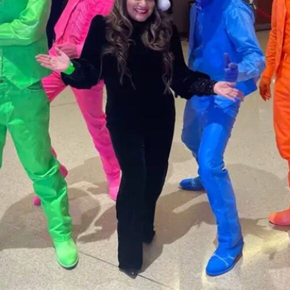 Badgley Mischka Black Velvet Jumpsuit SIZE 10 Cocktail Soft Sequin Designer $630 - Picture 5 of 11